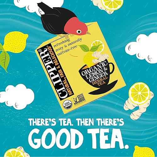 Miniatura 5 de Clipper Tea Bolsitas de té de limón y jengibre, sin cafeína, orgánicas USDA, excelentes calientes o heladas, aromáticas, naturales, justas y