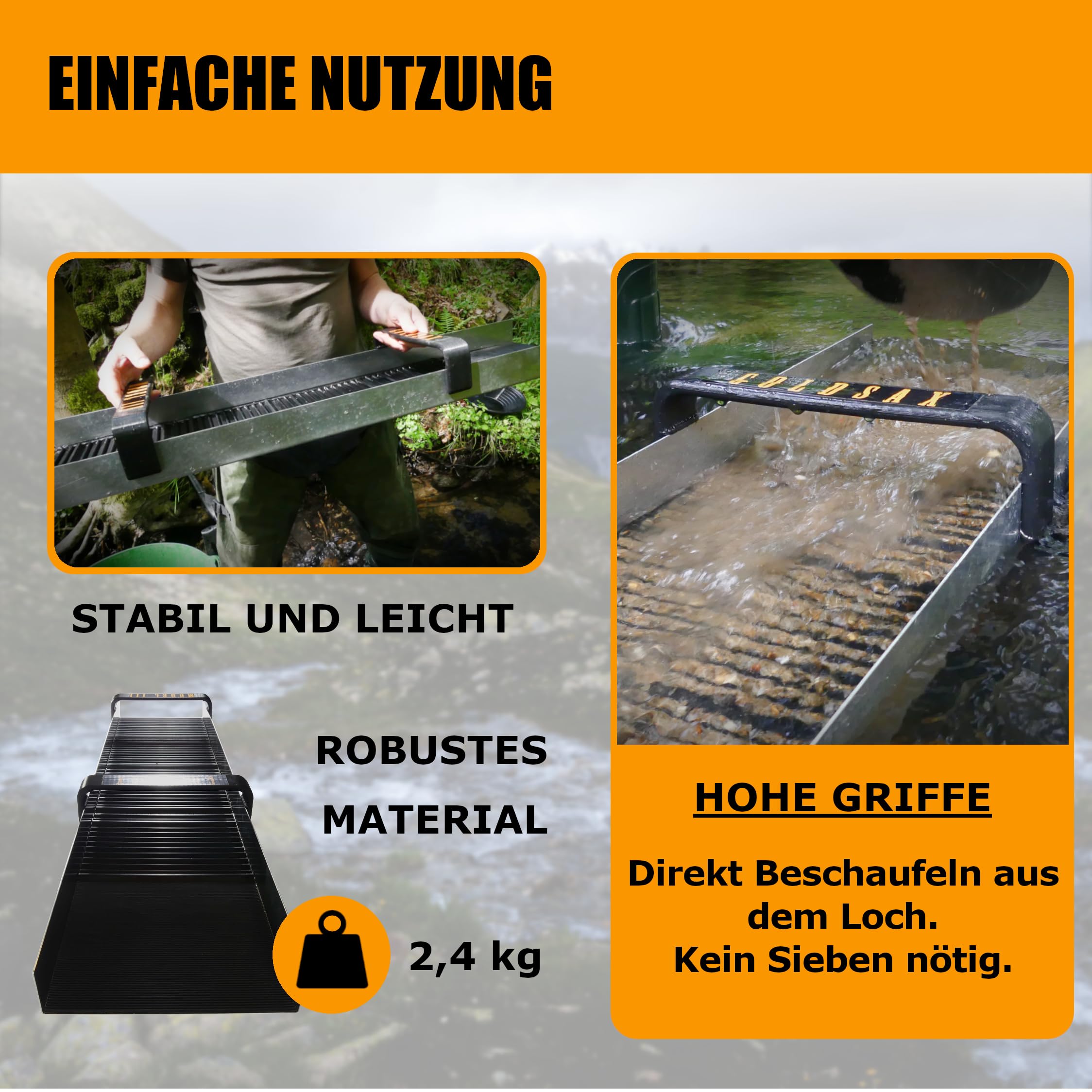 Ranger Model 3 V2 Gold Sluice Box Goldwaschrinne Goldwaschschleuse