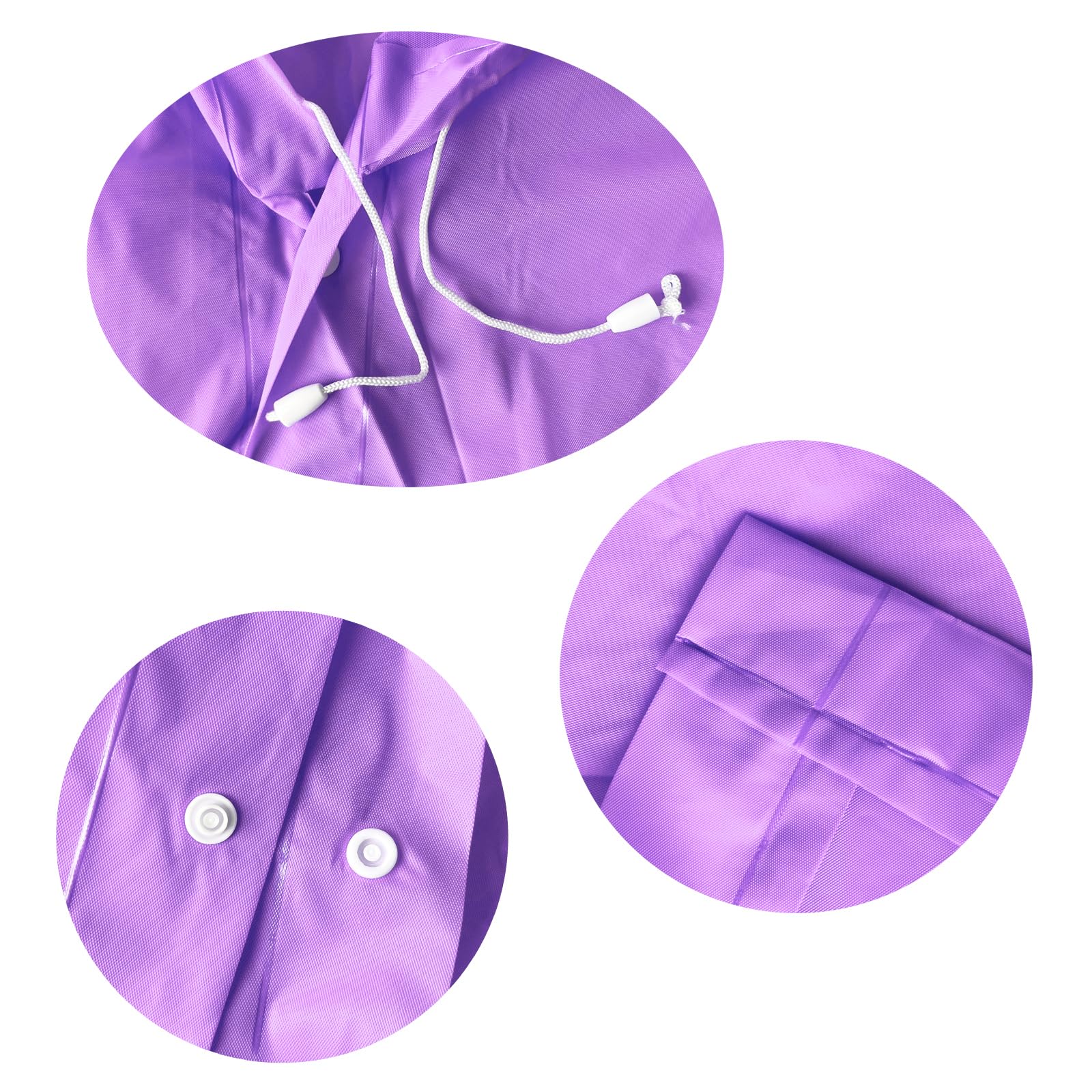 2 Piezas Infantiles Impermeable Chubasquero, Poncho Lluvia con Capucha, EVA Ponchos Lluvia Niños, Reutilizable, para Ciclismo Aire Libre, Camping, Viajes y Pesca (Púrpura)