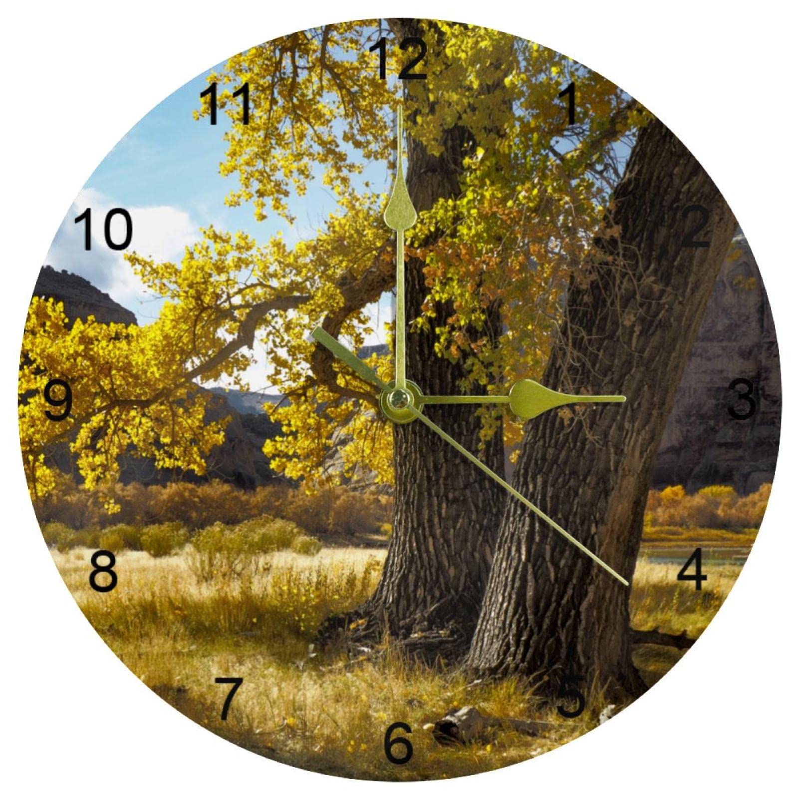 Horloge murale silencieuse de 25,4 cm ronde avec chiffres arabes