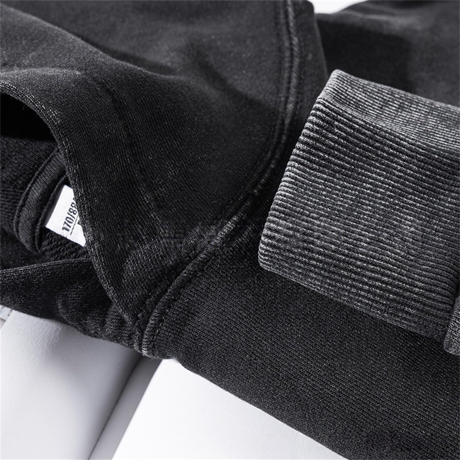 Felpa con cappuccio oversize da uomo, con lavaggio acido, casual, vintage, in pile pesante, stile hip hop, streetwear, unisex