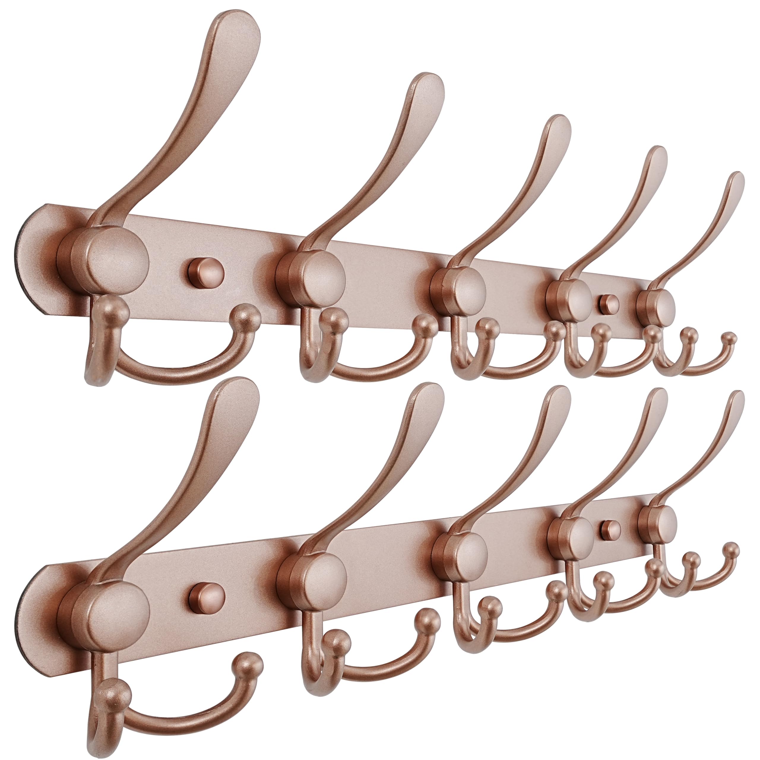 Dseap Coat Rack Wall Mounted, 5 Tri Hooks, Heavy Duty, Stainless Steel