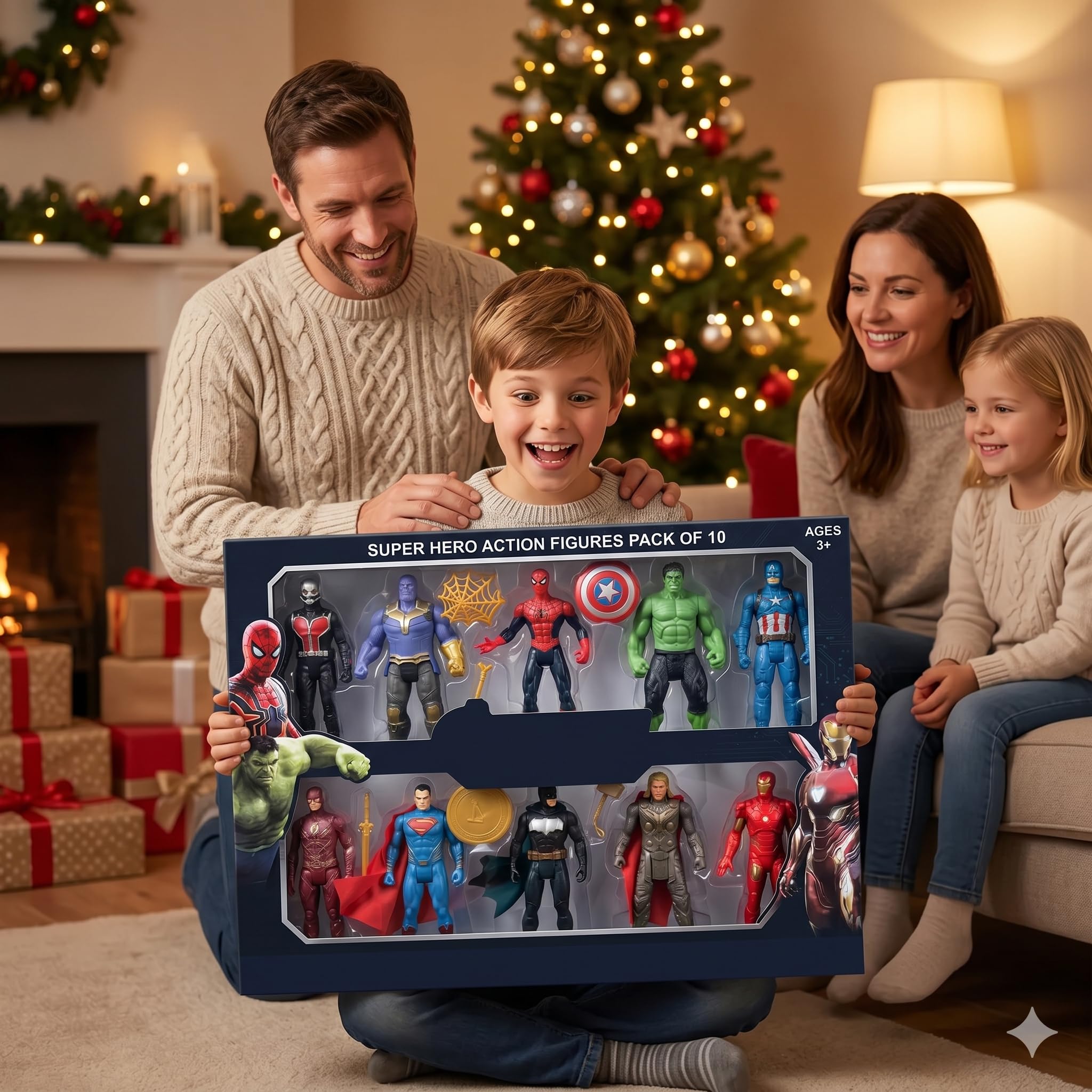 Superhero Action Figures Set for Kids (Pack of 10) - Collectible Toy Figures Kit with Accessories, for Boys and Girls, Ages 3+ — Amazon image 3
