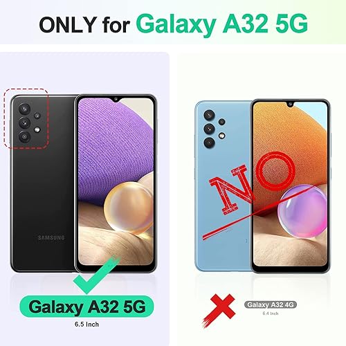 Miniatura 2 de TUCCH Funda tipo cartera para Galaxy A32M32 5G, ranura para tarjeta de bloqueo RFID, soporte magnético de piel sintética, funda protectora tipo