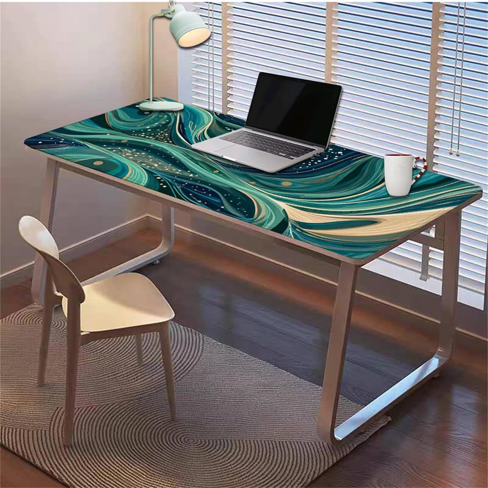 Gamingowa podkładka pod mysz 1200 x 600 x 3 mm, XXL, wodoszczelna, odporna na ścieranie, ze zszytymi krawędziami, kolorowa podkładka na biurko, poprawia prędkość i precyzję, do laptopa, komputera