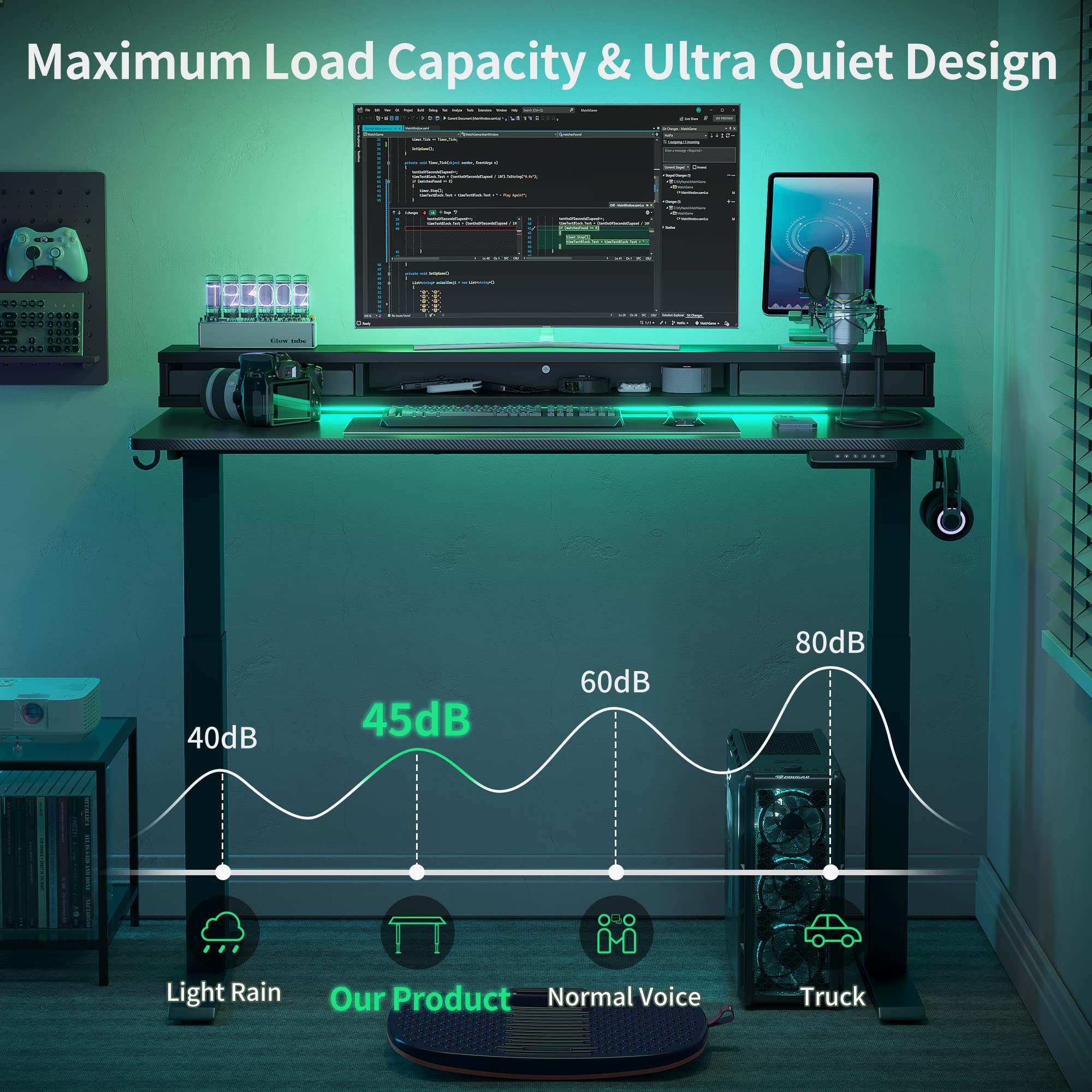 Amazon | FEZIBO 昇降デスク スタンディングデスク 幅120cm*奥行き60cm