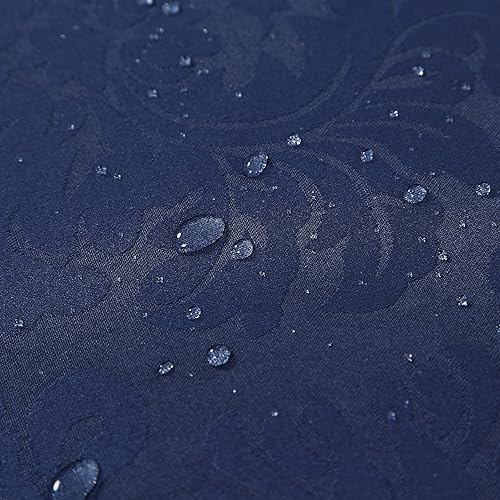 Miniatura 5 de CAROMIO Manteles rectangulares de 52 x 70 pulgadas, mantel azul de comedor impermeable, a prueba de derrames, mantel rectangular de damasco para