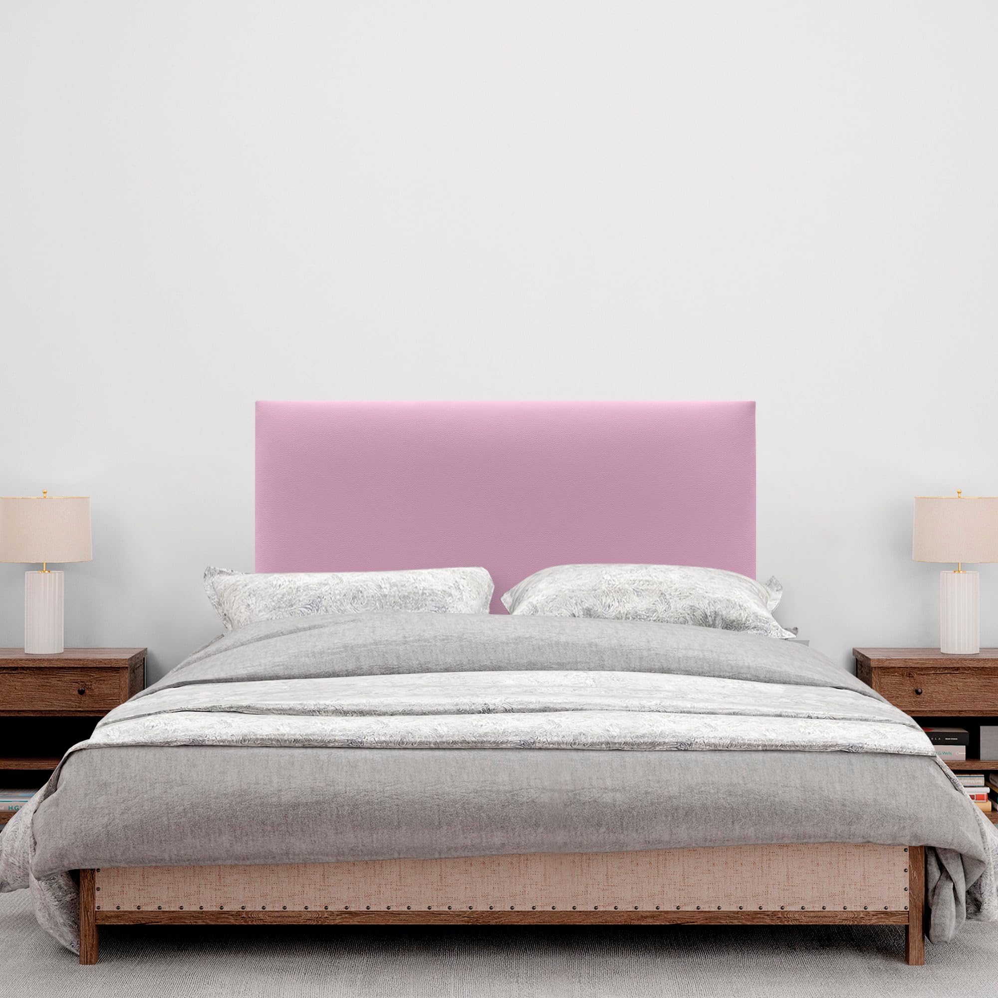 DHOME Testiera In Ecopelle Con 3 File Di Bottoni Alternati Testiera Imbottita Letto Di Lusso Argento 220cm 2 Pezzi