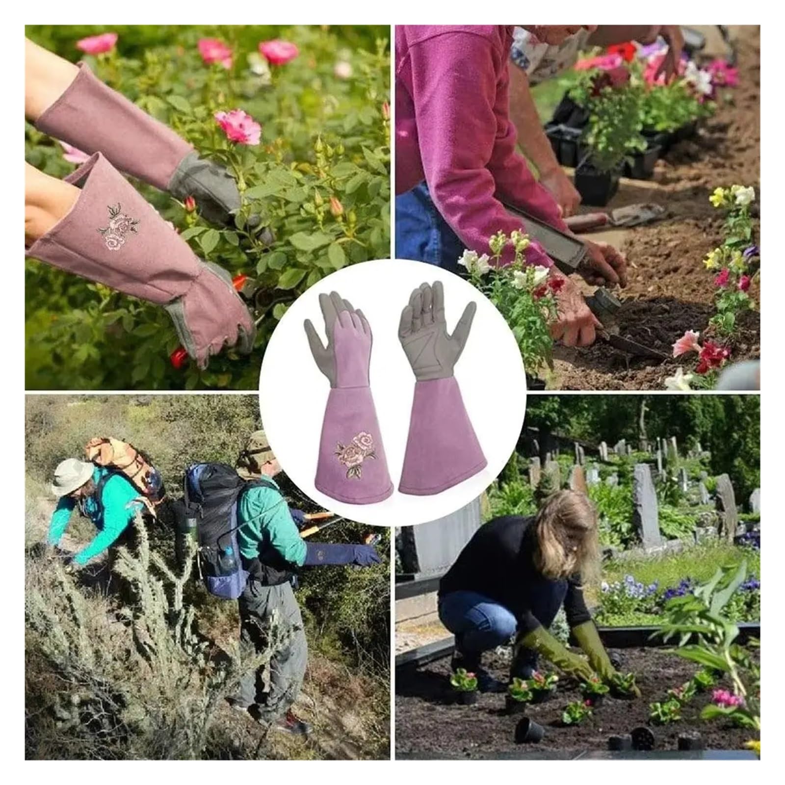 1 par de guantes jardinería transpirables Para La Jardinería De Exterior