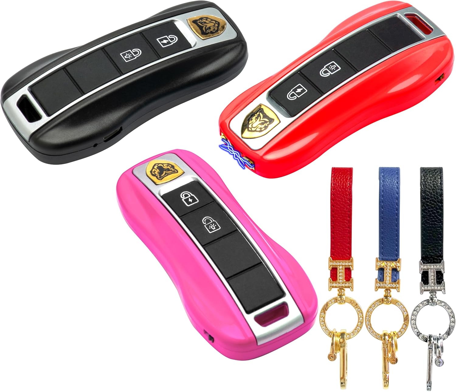 Mini Stun Gun with LED Flashlight, Black, red, Pink 3pcs Combination on Special Sale, Don't Miss Out