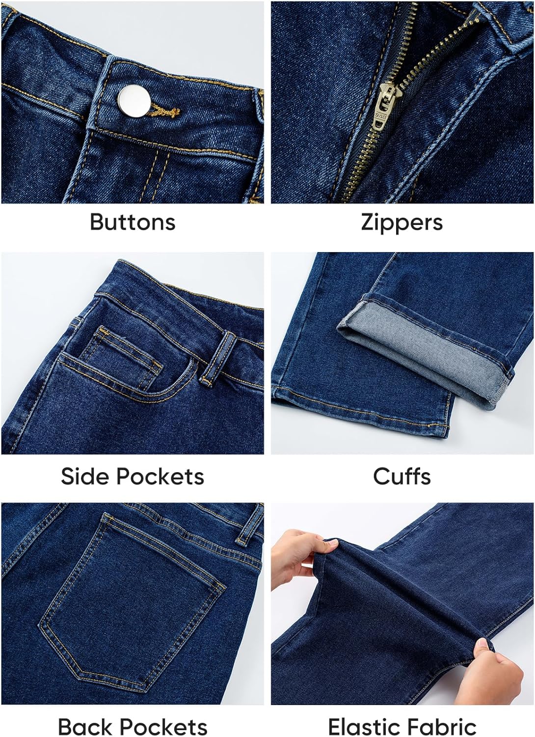 JMIERR Men's Baggy Jeans Wide Leg Skater Hip Hop Denim Pants Loose Fit Streetwear - Image 7