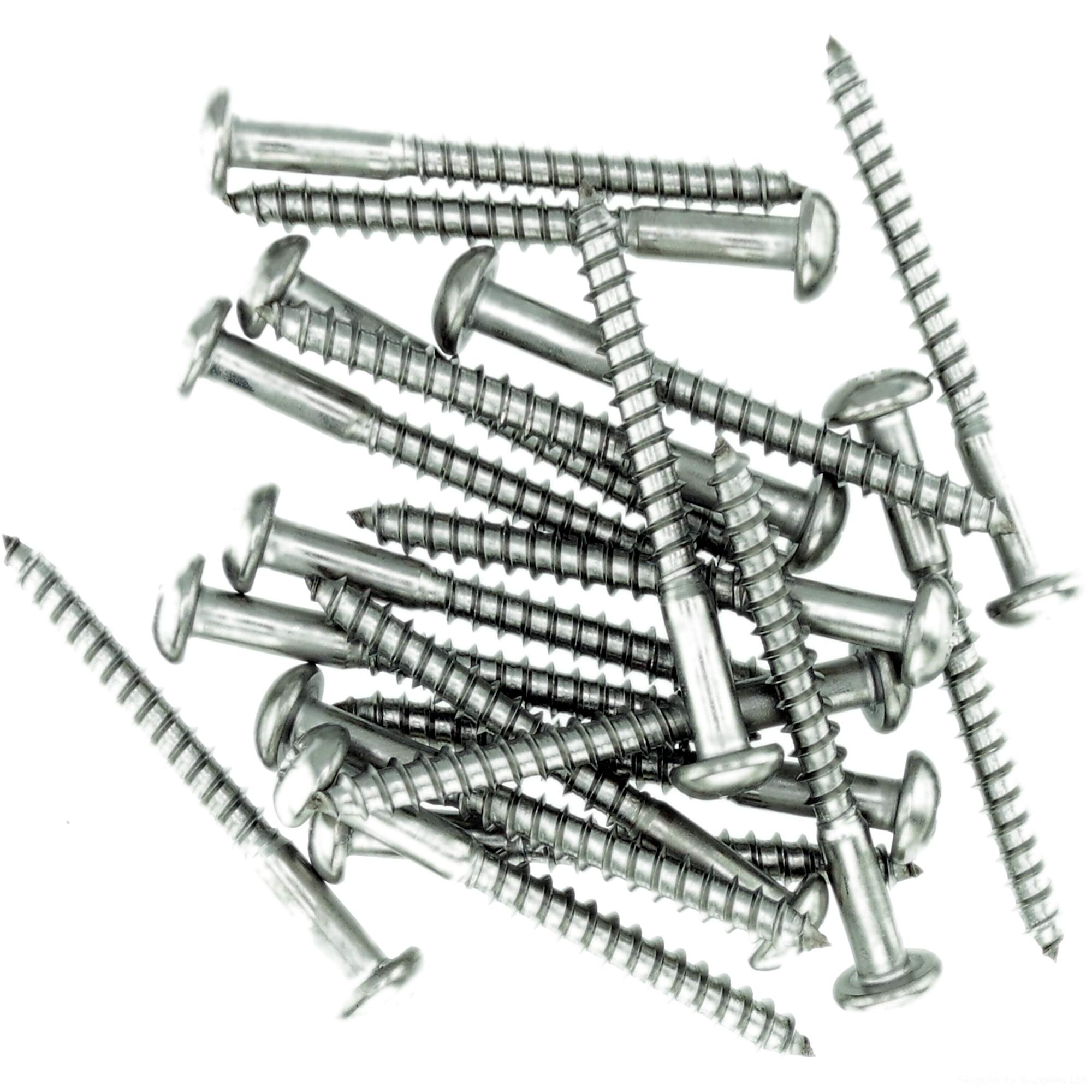 Singularity Supplies No.4 X 1.18 (3.0Mm X 30Mm) Pozi Pan Wood Screw - Stainless Steel (A2) (Pack Of 20)
