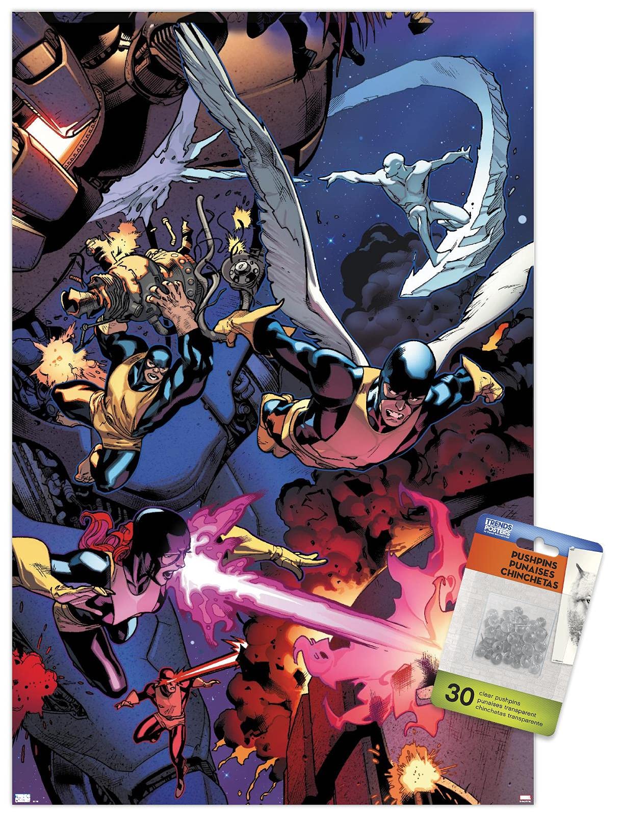 Póster de X-Men para decorar paredes aburridas lámina clásica de combate con sujeción fácil
