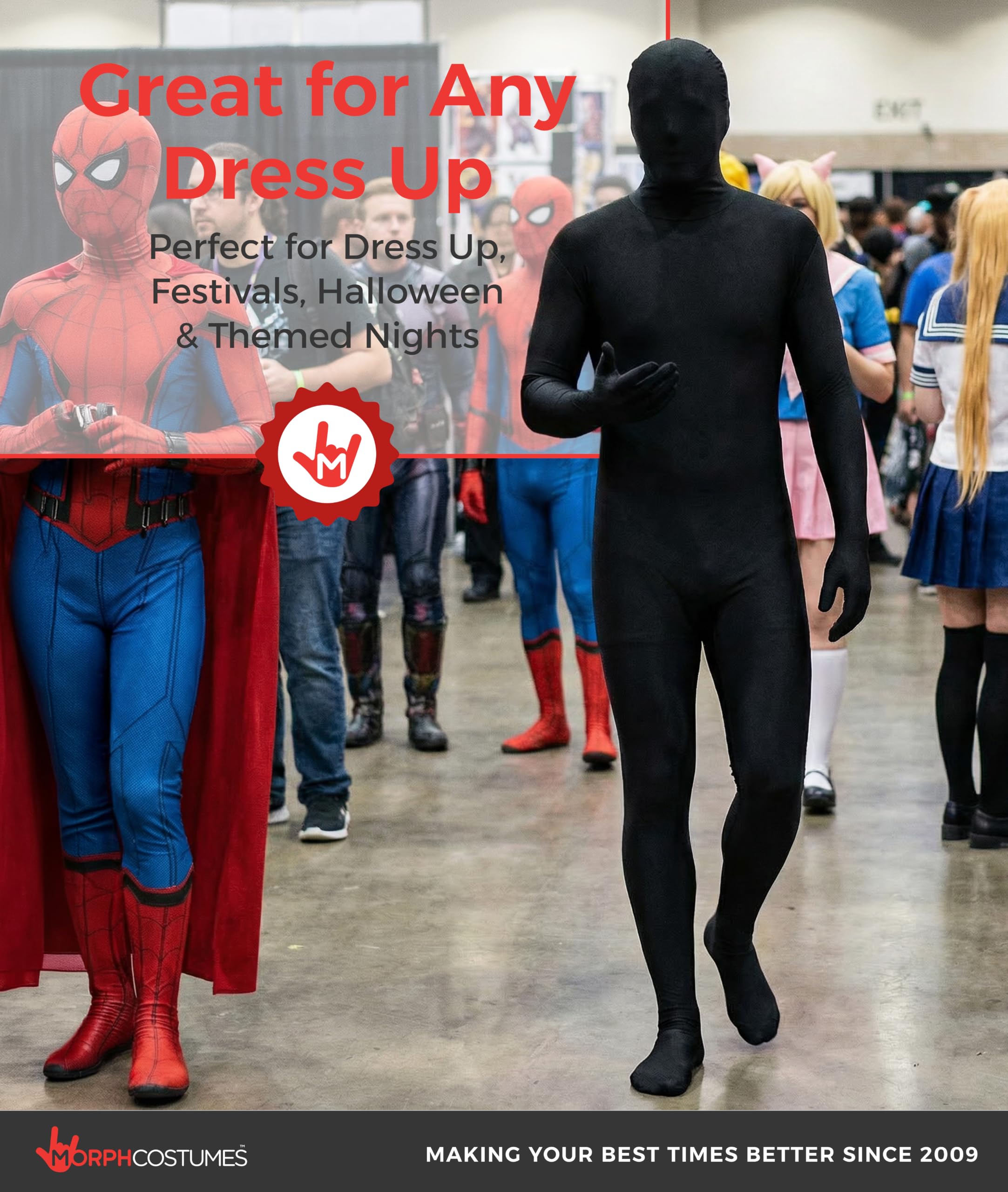 Amazon.co.jp: Black Adult Morphsuit ブラック大人全身タイツ