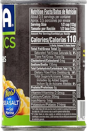 Miniatura 3 de Goya Garbanzos orgánicos frijoles de garbanzo bajo en sodio 155 oz