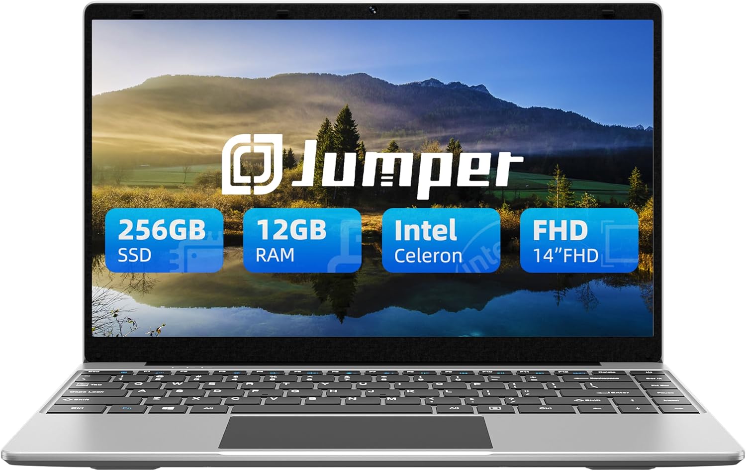 jumper Laptop, 12GB DDR4 256GB SSD Laptops, 14" Intel Celeron J4105