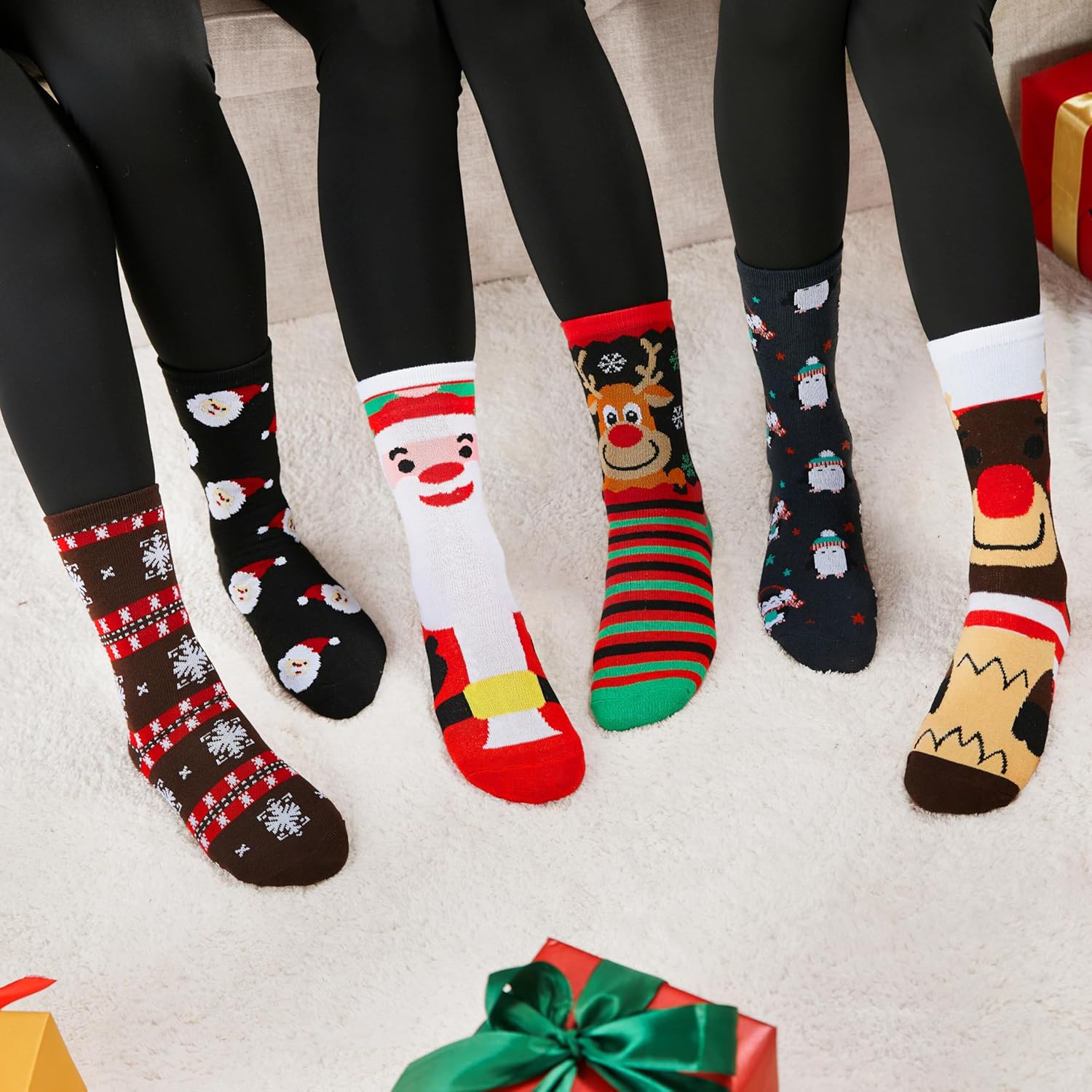 Giggling Getup 6 PCS Christmas Socks for Women Men, Novelty Socks for Women, Birthday Gift, Christmas Party Gifts for Xmas - Image 6
