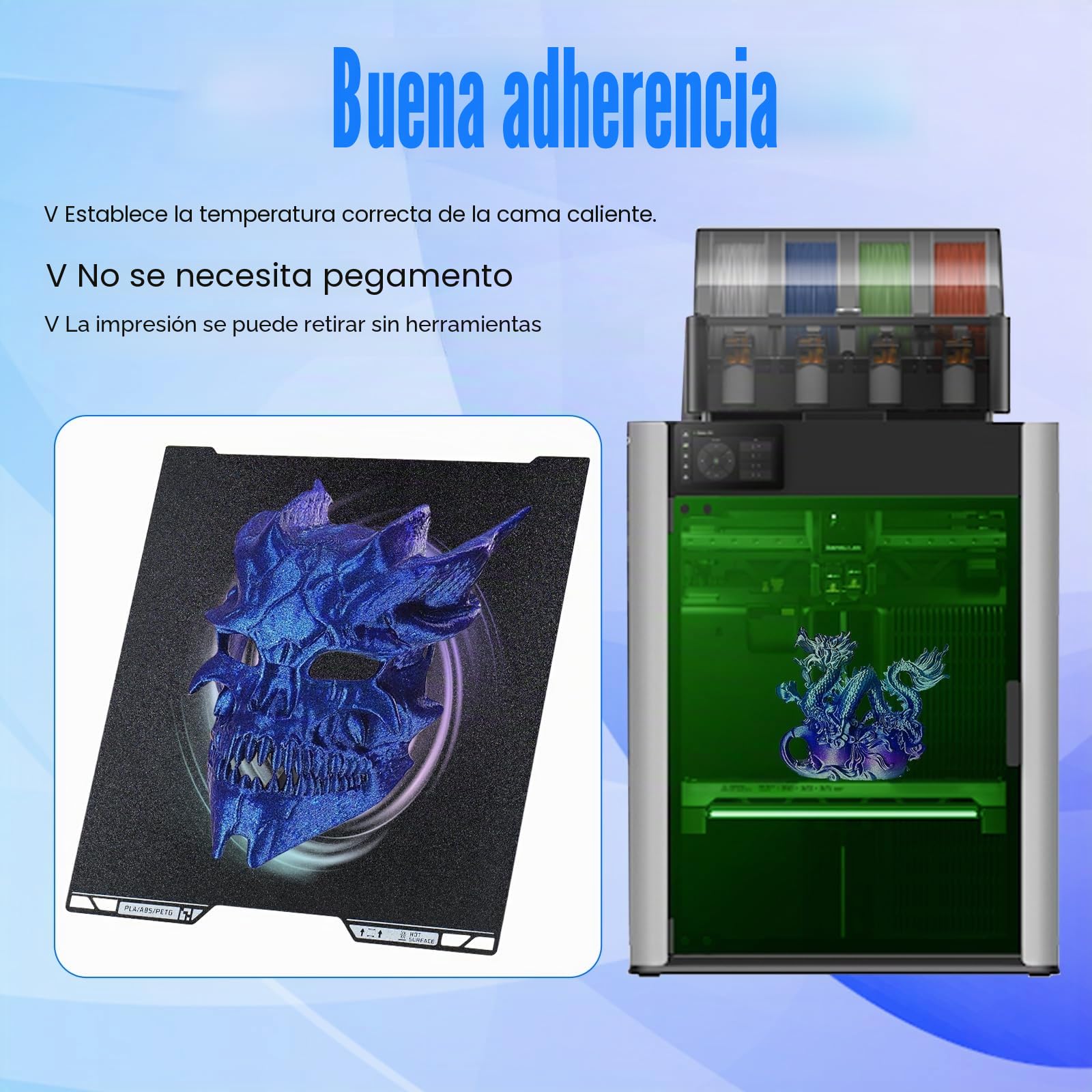 Placa de impresión PEI H2D H2S texturizada 346 x 355 mm, doble cara PEI Spring Steel cama de impresión PEI Build Plate para Bambulab H2D H2S Combo impresora 3D Plataformas