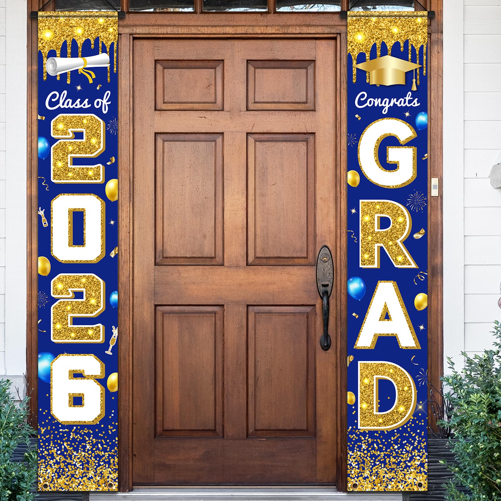 2026 Graduation Party Decorations - Congrats Grad Banner Class of 2026 Congrats GRAD Porch Sign Banner for High School and College Graduation