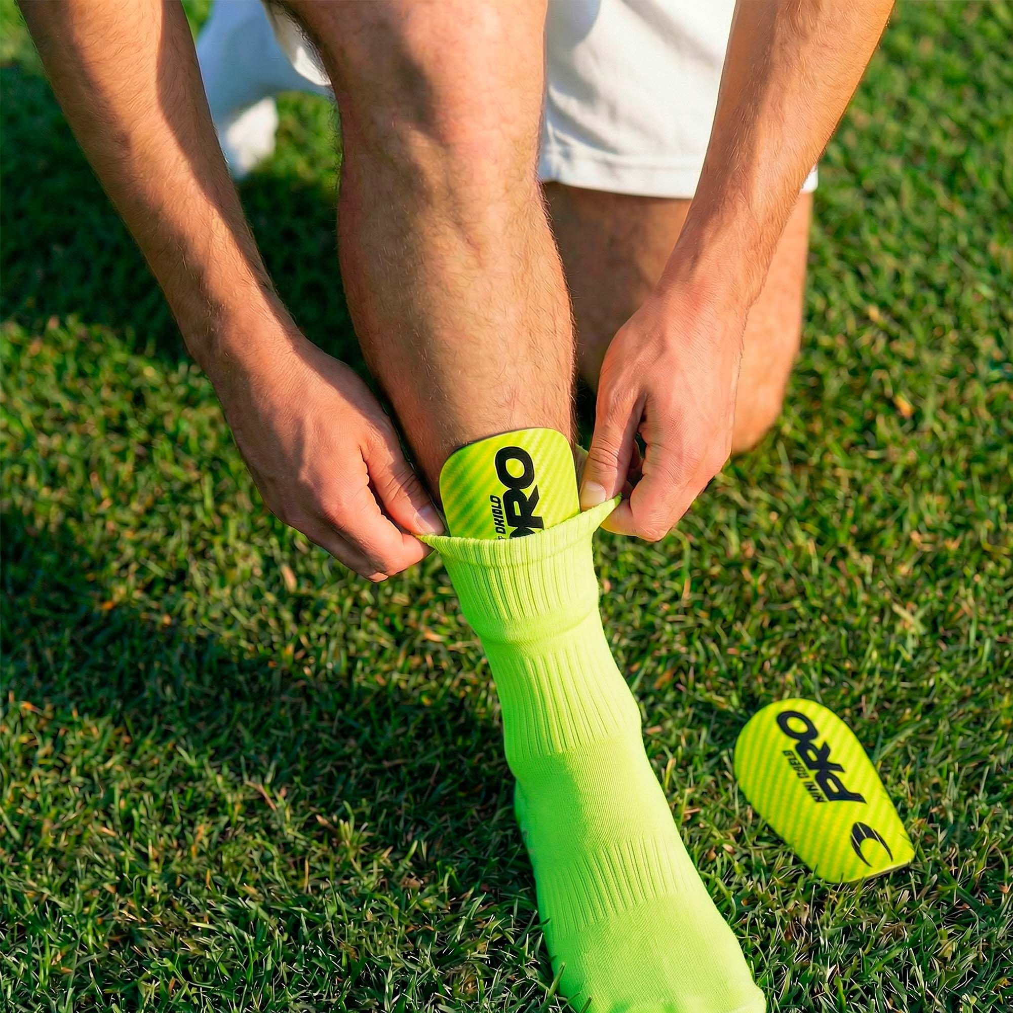 HO Soccer Mini Espinilleras Lime, Unisex, Talla Única