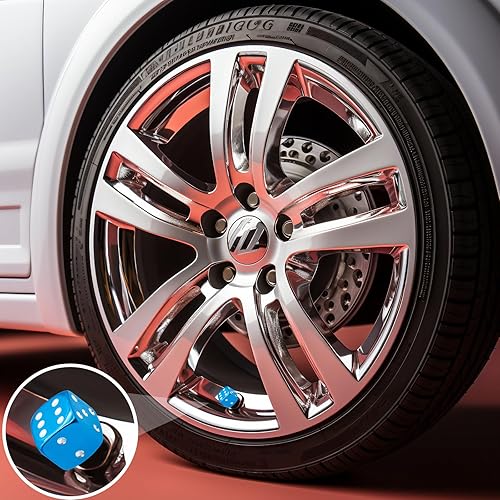 Vista 18 de 4 tapas de vástago de válvula de neumático estilo dado, con anillo de goma O, cubiertas universales de aleación de aluminio a prueba de polvo