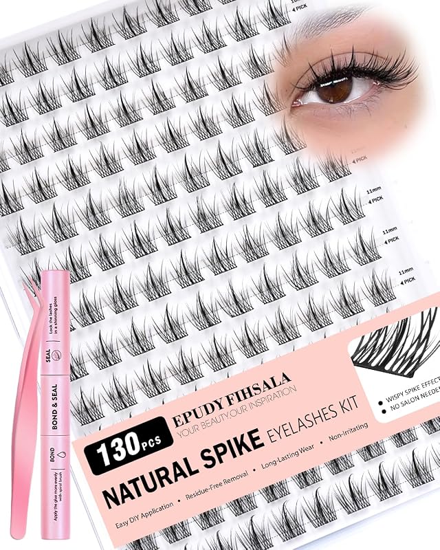 Kit de Cílios Postiços em Tufos EPUDY FIHSALA 10–12 mm, Curvatura C e Estilo Manga