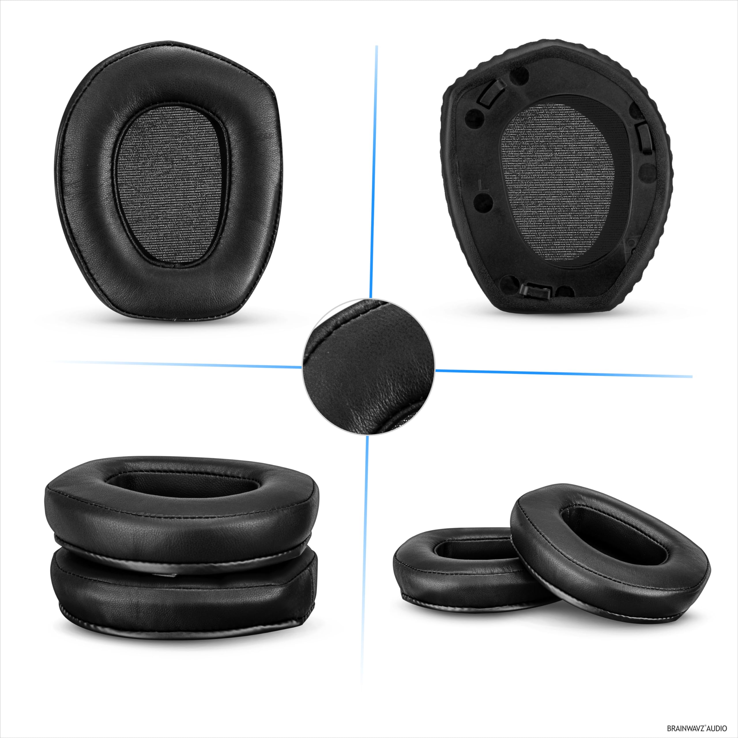 Almohadillas de repuesto de piel de oveja para auriculares SENNHEISER RS165, RS175, RS185 y RS195, piel auténtica suave y almohadilla de espuma viscoelástica, HDR165, HDR175, HDR185, HDR195, por