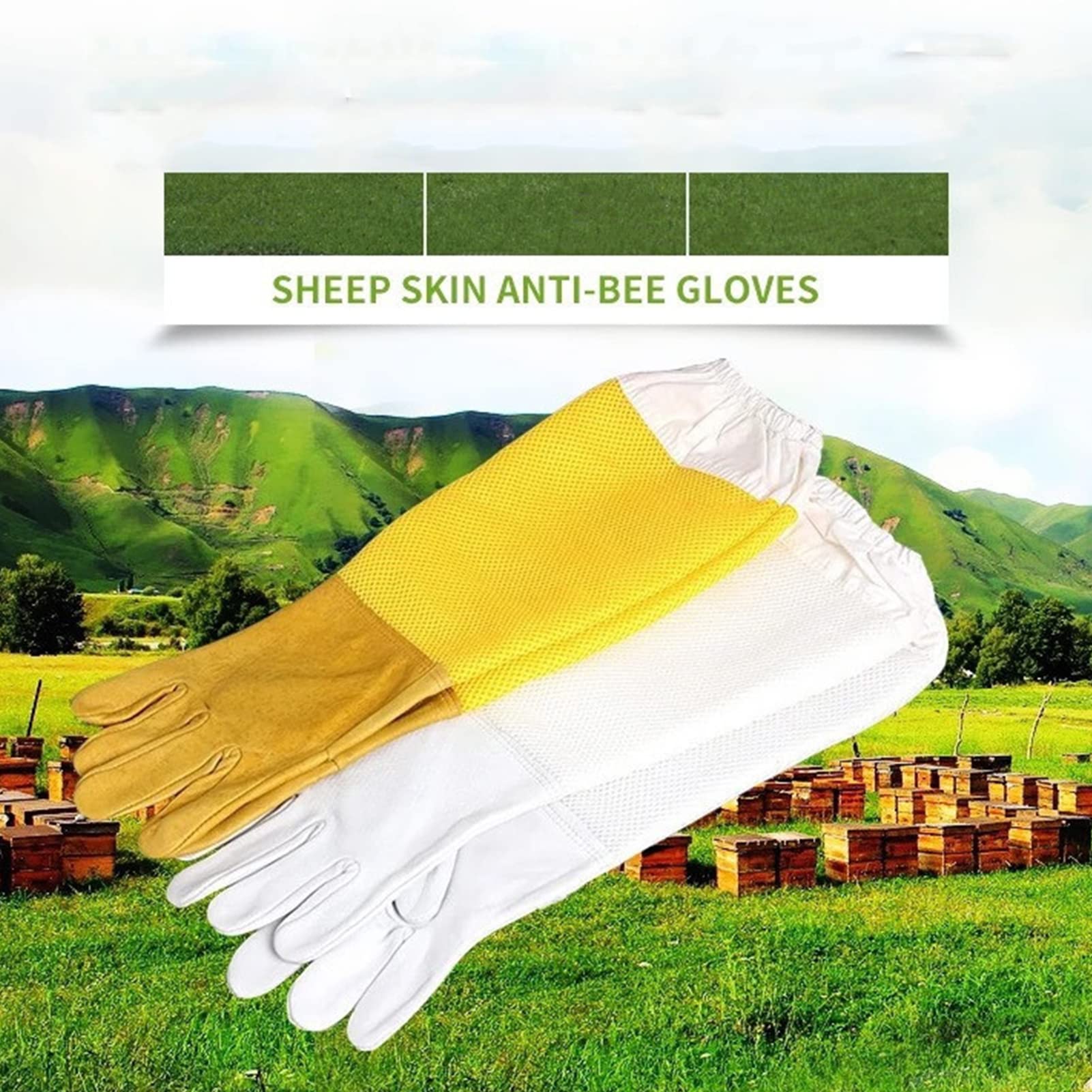 Guanti Apicoltura In Pelle Di Capra: Maniche Lunghe E Ventilati! - Foto 6