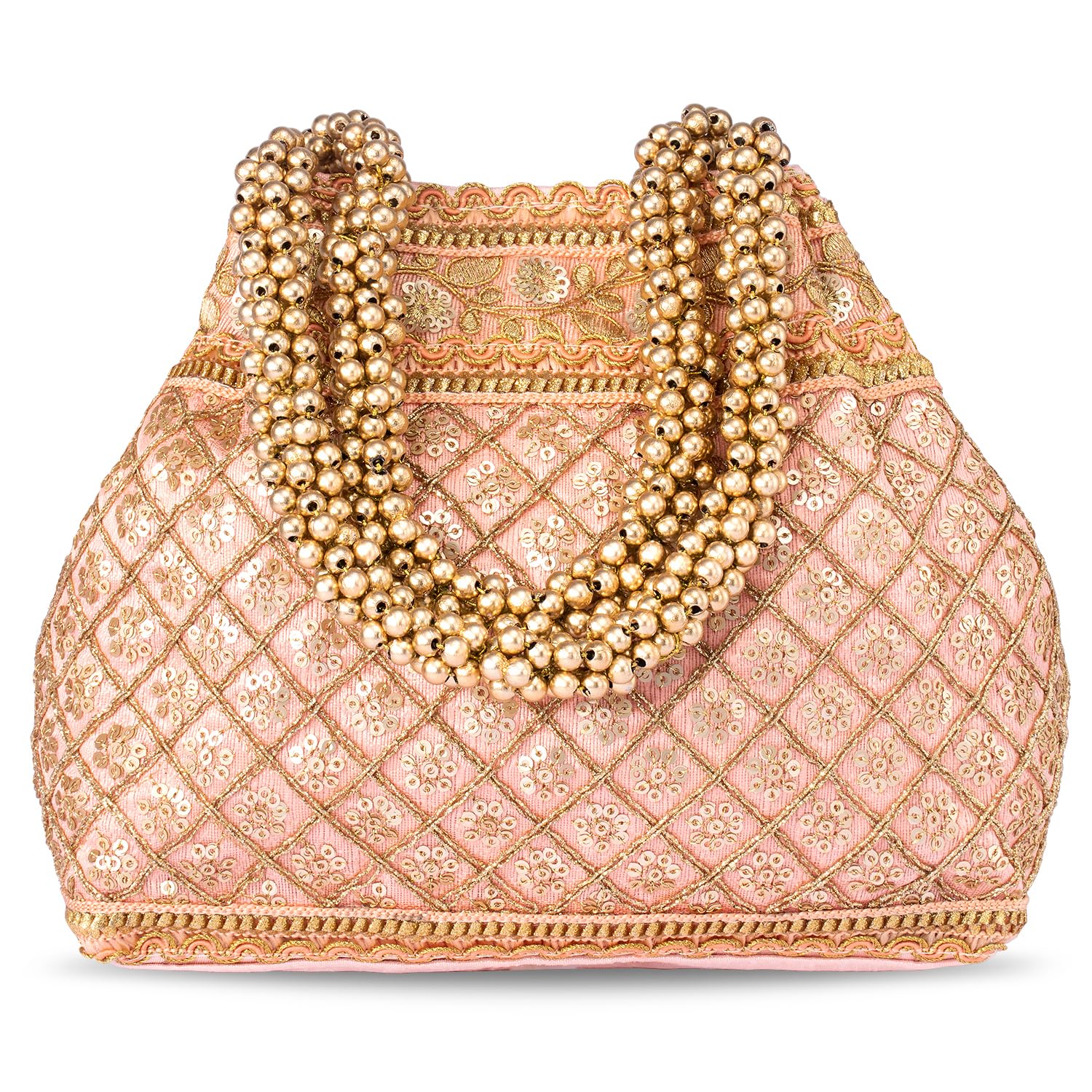 Peora Golden Potli Bag for Women Girls Handmade Evening Wristlet Handbag Bridal Purse Fashion Bag (B0BSV71B1X) Amazon Price History, Amazon Price Tracker