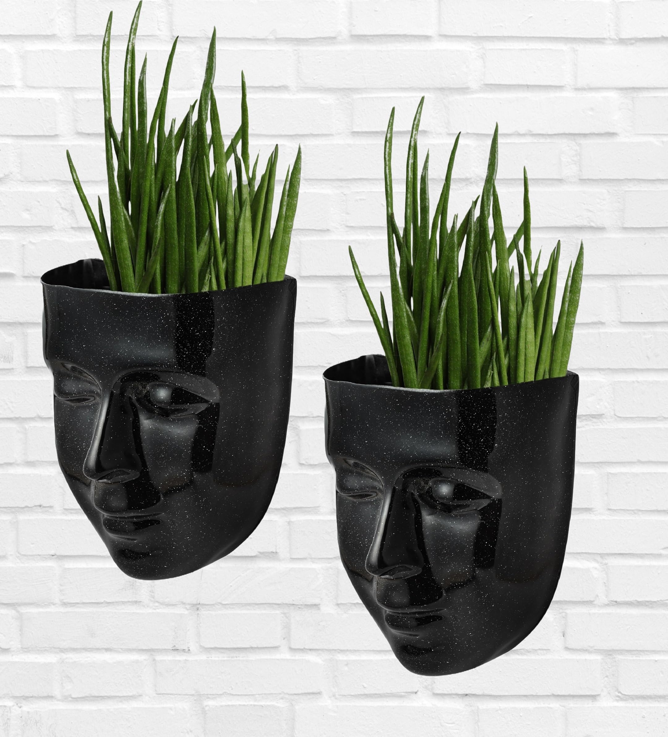 STYLESPACE BY ISHA Home Decor Fiber Wall Hanging Planter Pot | Face Planter Pot - Face Flower Pot for Indoor and Outdoor Plants Head Planter Pot for Home Office, Garden Hanging Pot - Black - Pack of 2 (B0C66195J4) Amazon Price History, Amazon Price Tracker
