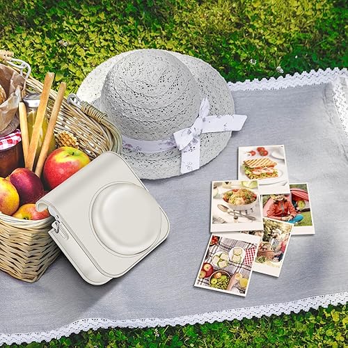 Miniatura 7 de Fintie Funda protectora para cámara instantánea Fujifilm Instax Mini 12  Funda de piel vegana premium con correa ajustable extraíble, Spring Bloom