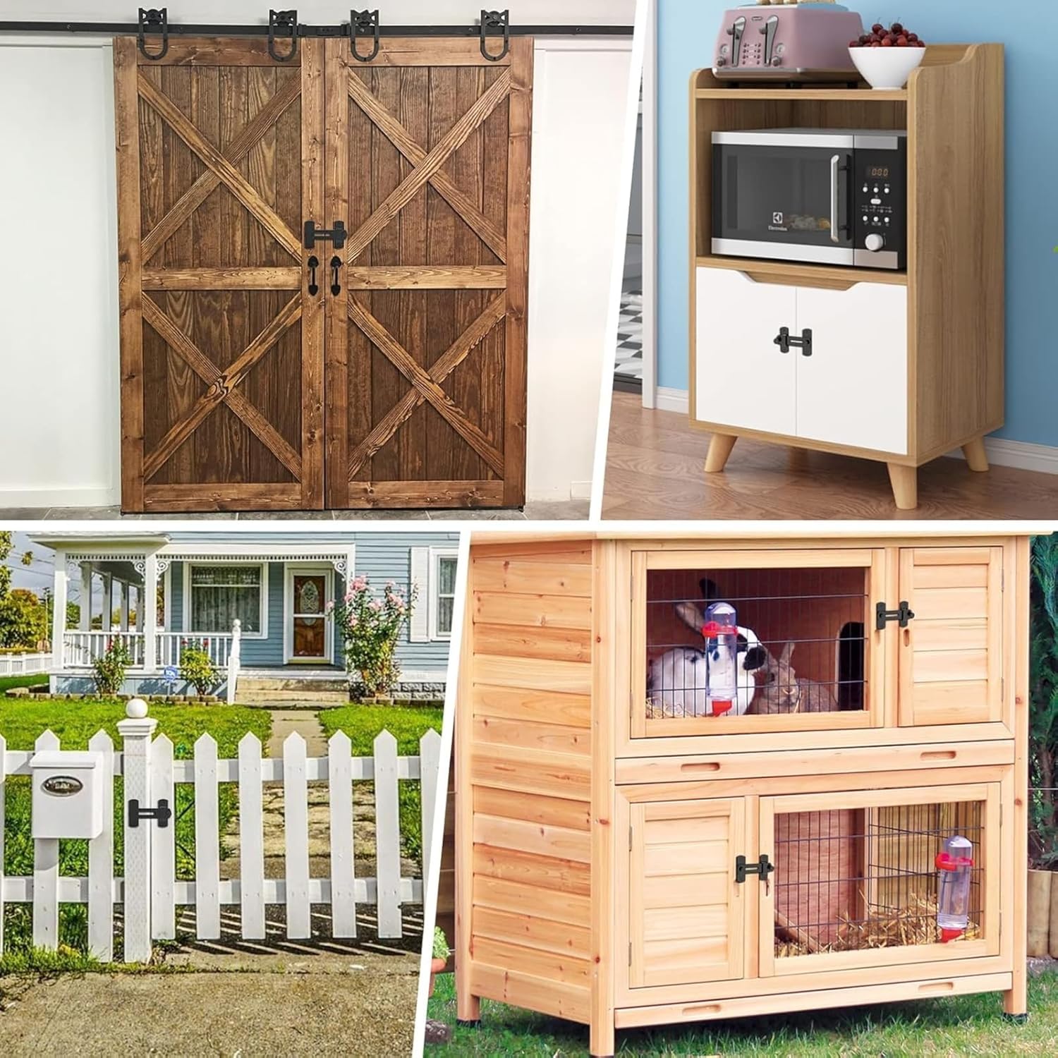 Premium Barn Door Lock- Heavy Duty 180 Degree Flip Sliding Latch Lock with Flip Door Latch & Safety Door Lock, Easy Installation, Perfect for Barn Doors, Pet Doors, Bathrooms, Sliding Doors & Cabinets