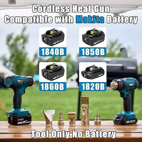 Miniatura 2 de Pistola de calor inalámbrica para batería Makita, pistola de aire caliente de soldadura de calentamiento rápido de 350 W, ajuste de 2 temperaturas