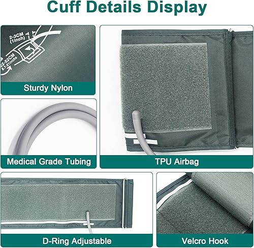 Miniatura 4 de Brazo de presión arterial, 8.7-20.4 pulgadas (8.7-20.5 in) extra grande para presión arterial XL de repuesto compatible con todas las máquinas de