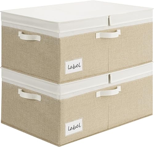 Miniatura 15 de GRANNY SAYS Contenedor de almacenamiento negro con tapa, organizadores de armario de tela y cestas de almacenamiento, caja de almacenamiento extra