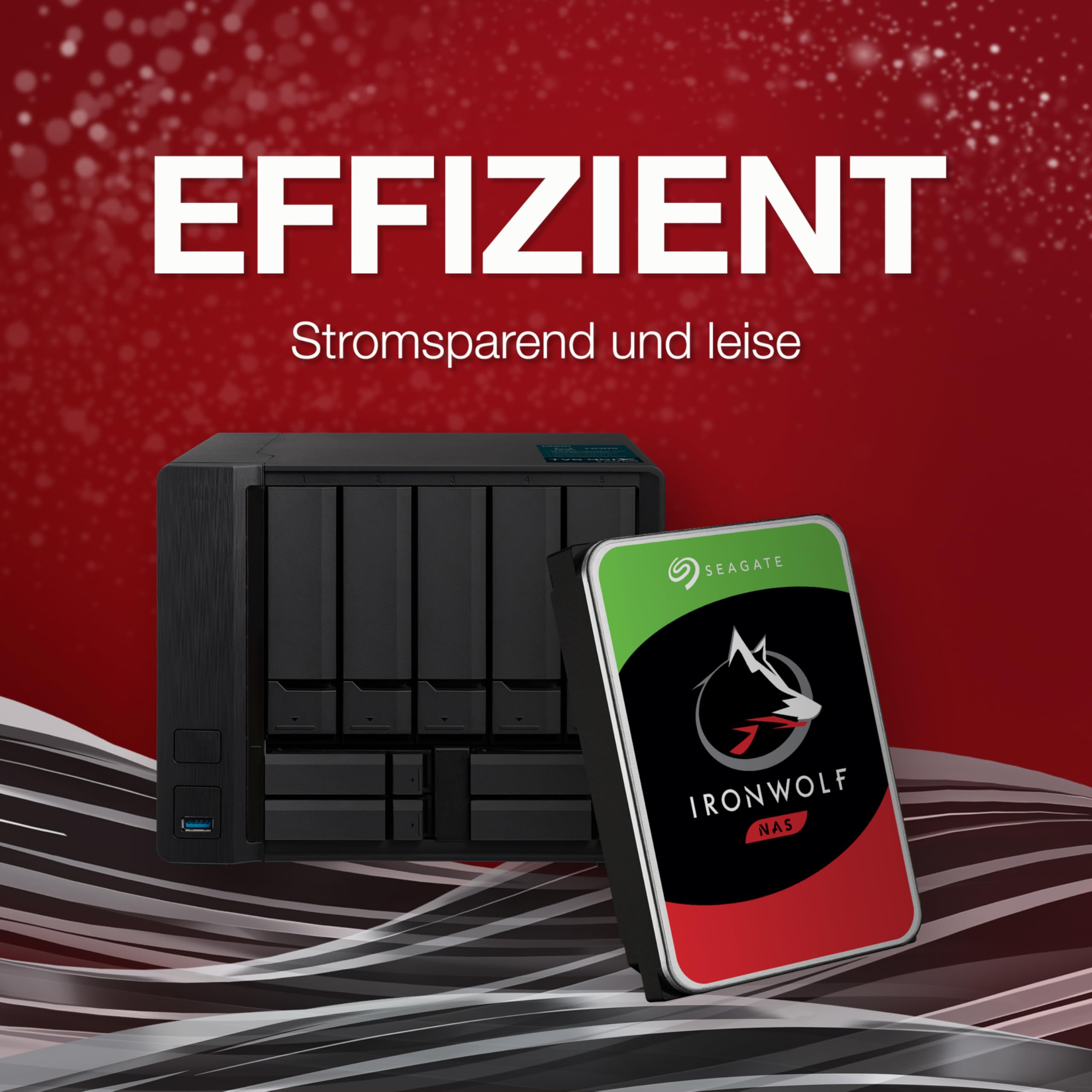 Seagate IronWolf 6 TB interne Festplatte NAS HDD, 3.5", 5400 U/Min, 256 MB Cache, SATA 6 Gb/s, silber, Data Rescue Services (ST6000VN006)