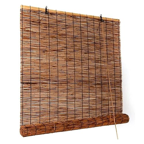 Roll Up Bamboo Shades Blinds for Patio ★Custom Size★Retro Reed