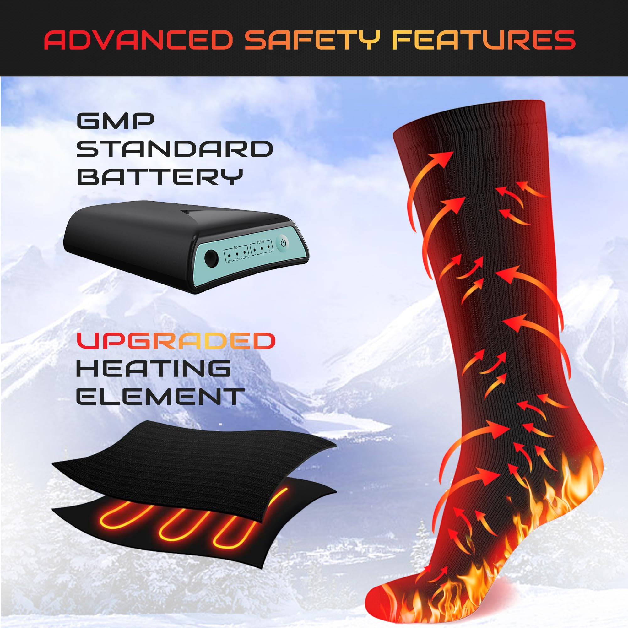 Calcetines térmicos recargables para hombres y mujeres, calentador de pies lavable a pilas para esquí y caza, calcetines eléctricos de invierno para trabajo, botas, dormir, cama, interior, exterior