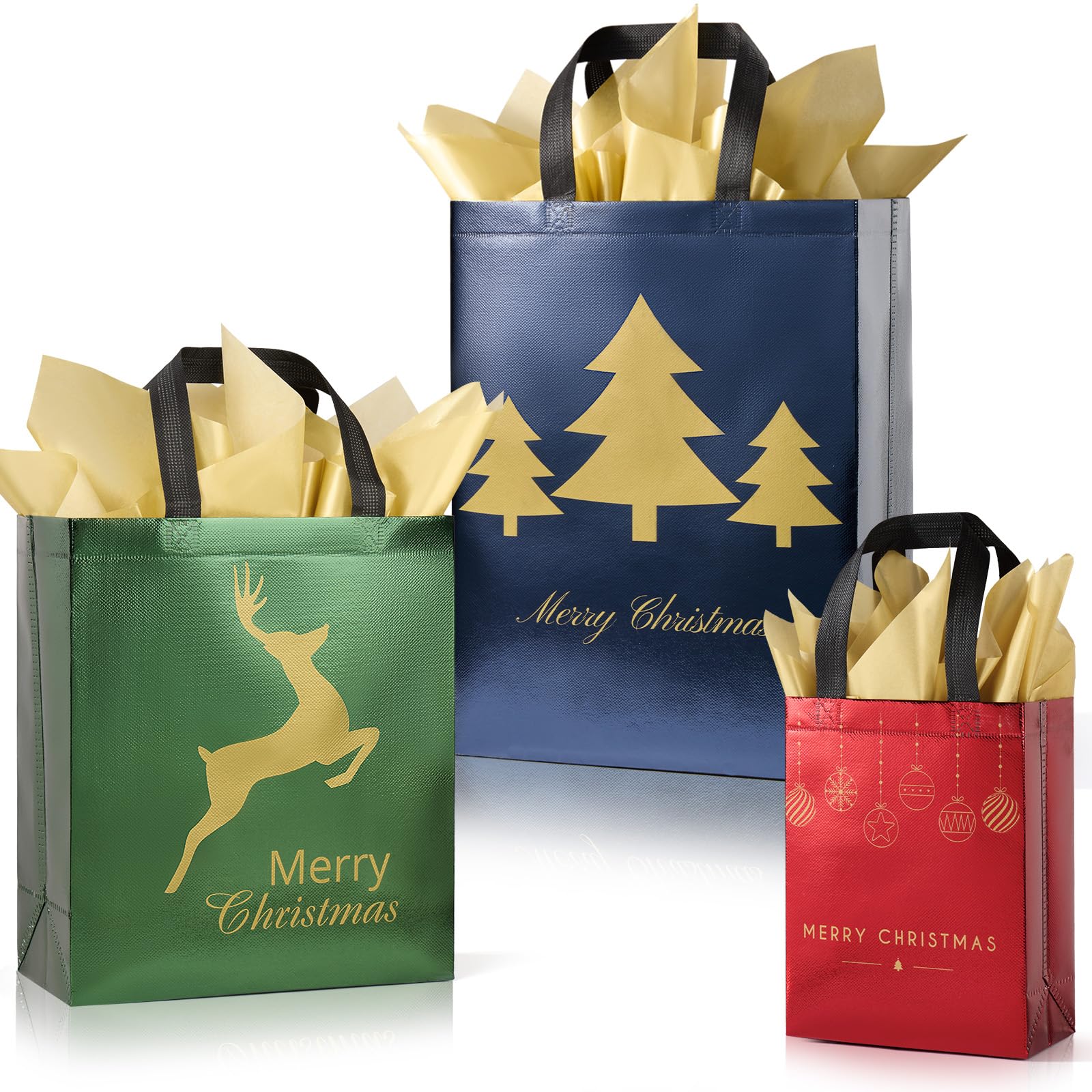 YANGTE Weihnachtsgeschenktüten, verschiedene Größen, 48 Stück