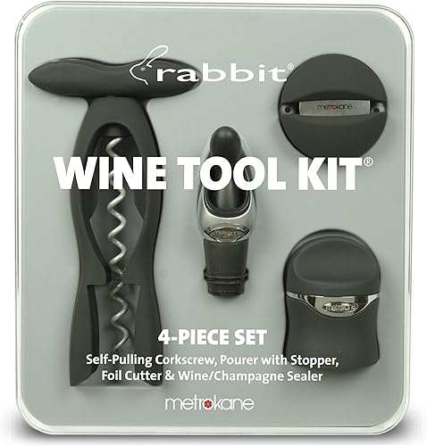 Miniatura 2 de Kit de herramientas de vino de 4 piezas de conejo terciopelo negro