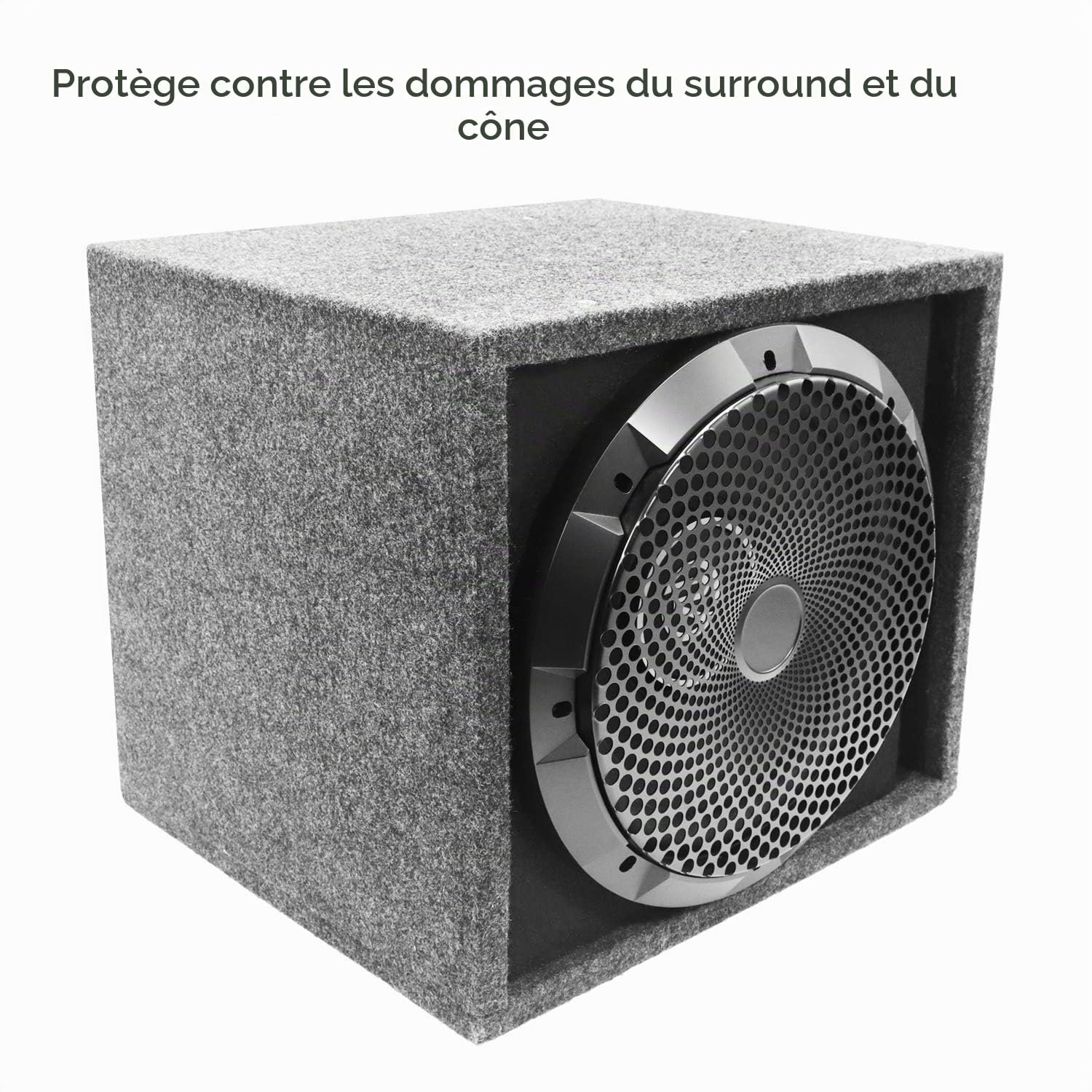 RECOIL Grille de Caisson de Basses en Maille d'acier Noire d'excursion de 10 Pouces de Haut (25 cm)
