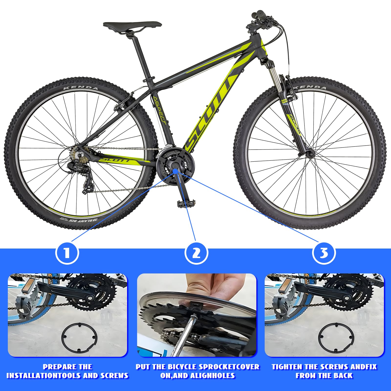 Juste de protection pour pédalier de vélo, protection pour chaîne et pignon  18