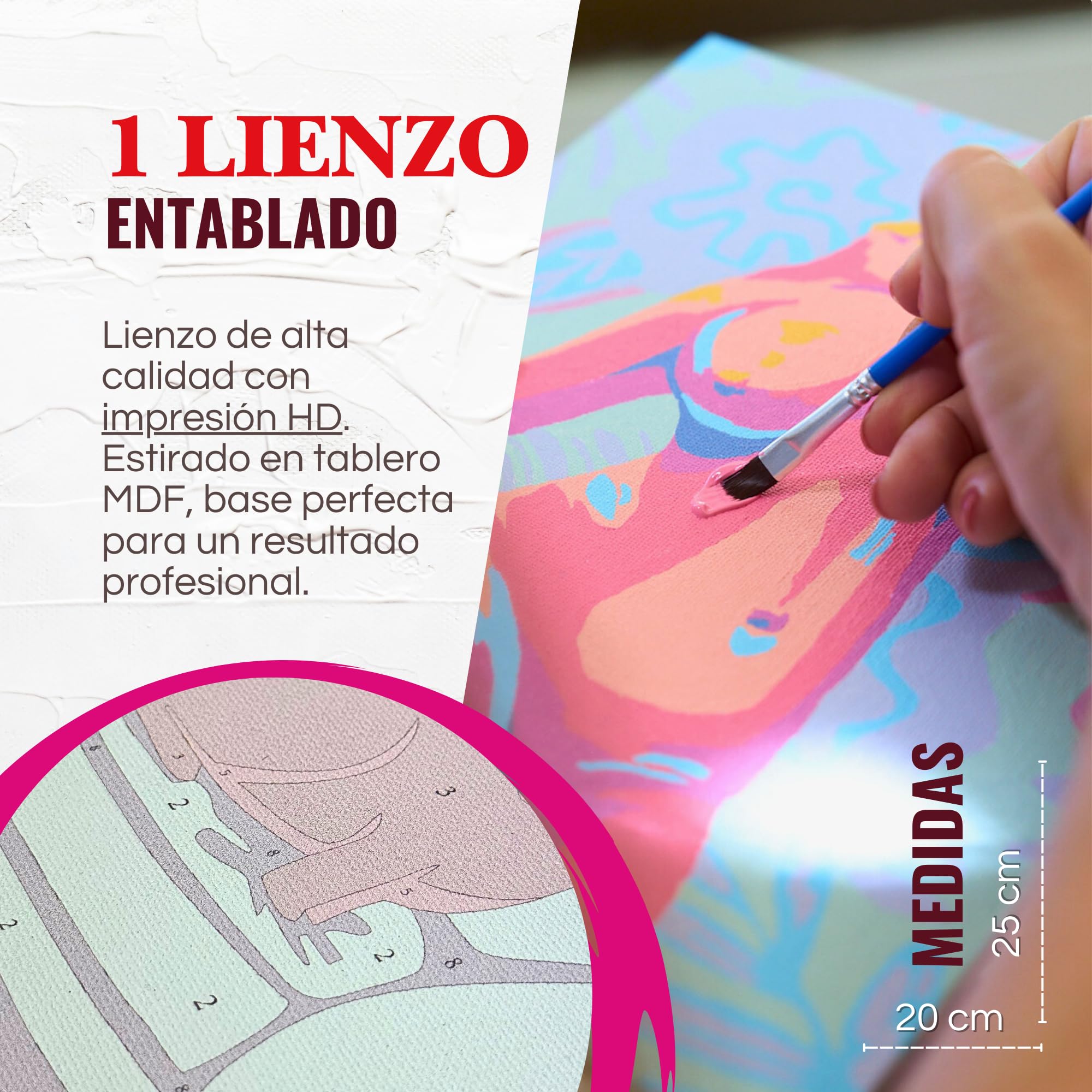 CUKITOPÍA Quadri da dipingere con numeri adulti. Kit completo: tela con cornice, pittura, cavalletto e pennelli. Rilassante. Ideale per artigianato adulto e regalo creativo. (Capybara)