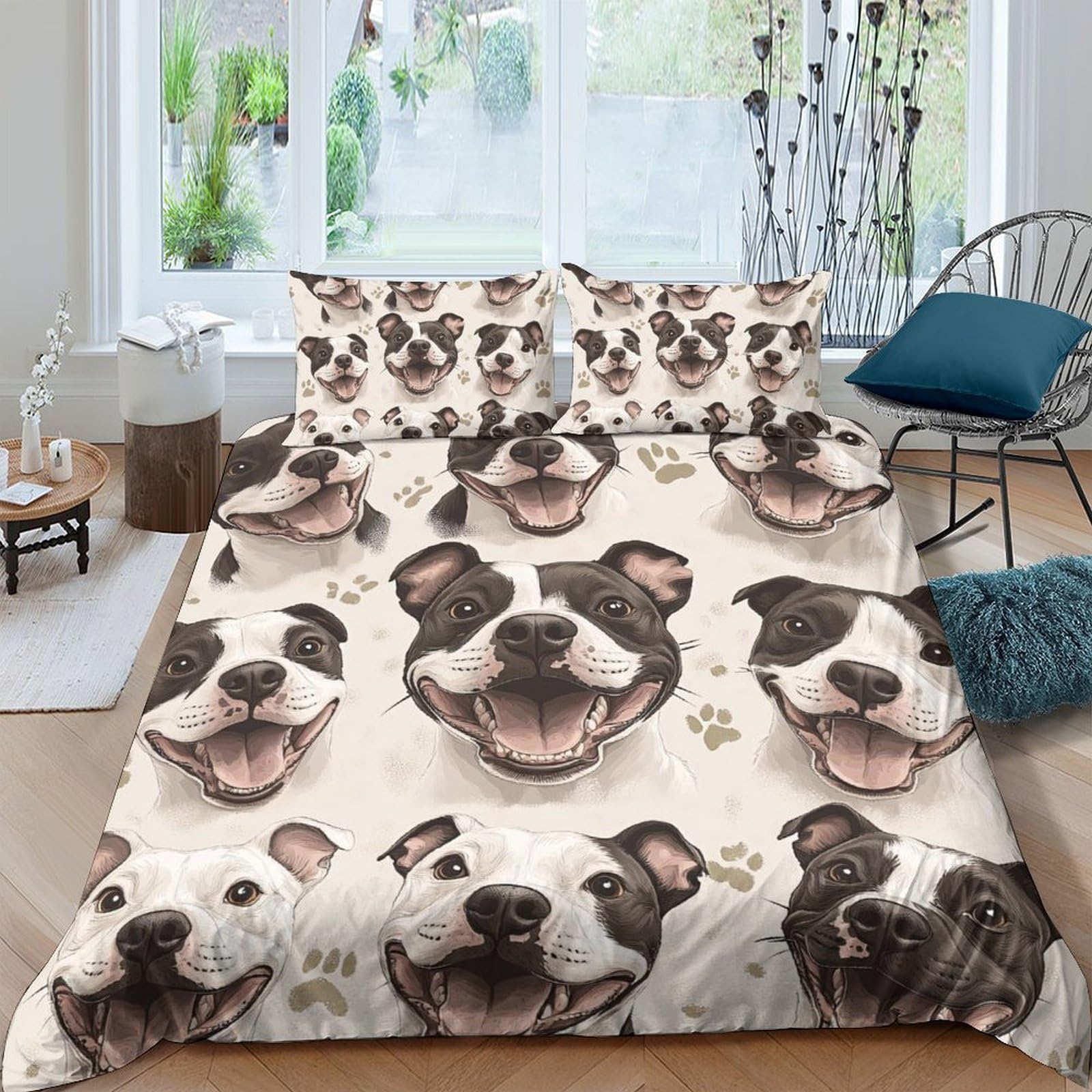 Ctjqhvkz Style-7 3D Printed Smiling Dog Fitted Sheet Microfiber Soft Anti-Slip Bedroom Decoration Bed Cover For Home Guest Room Single（135X200cm）