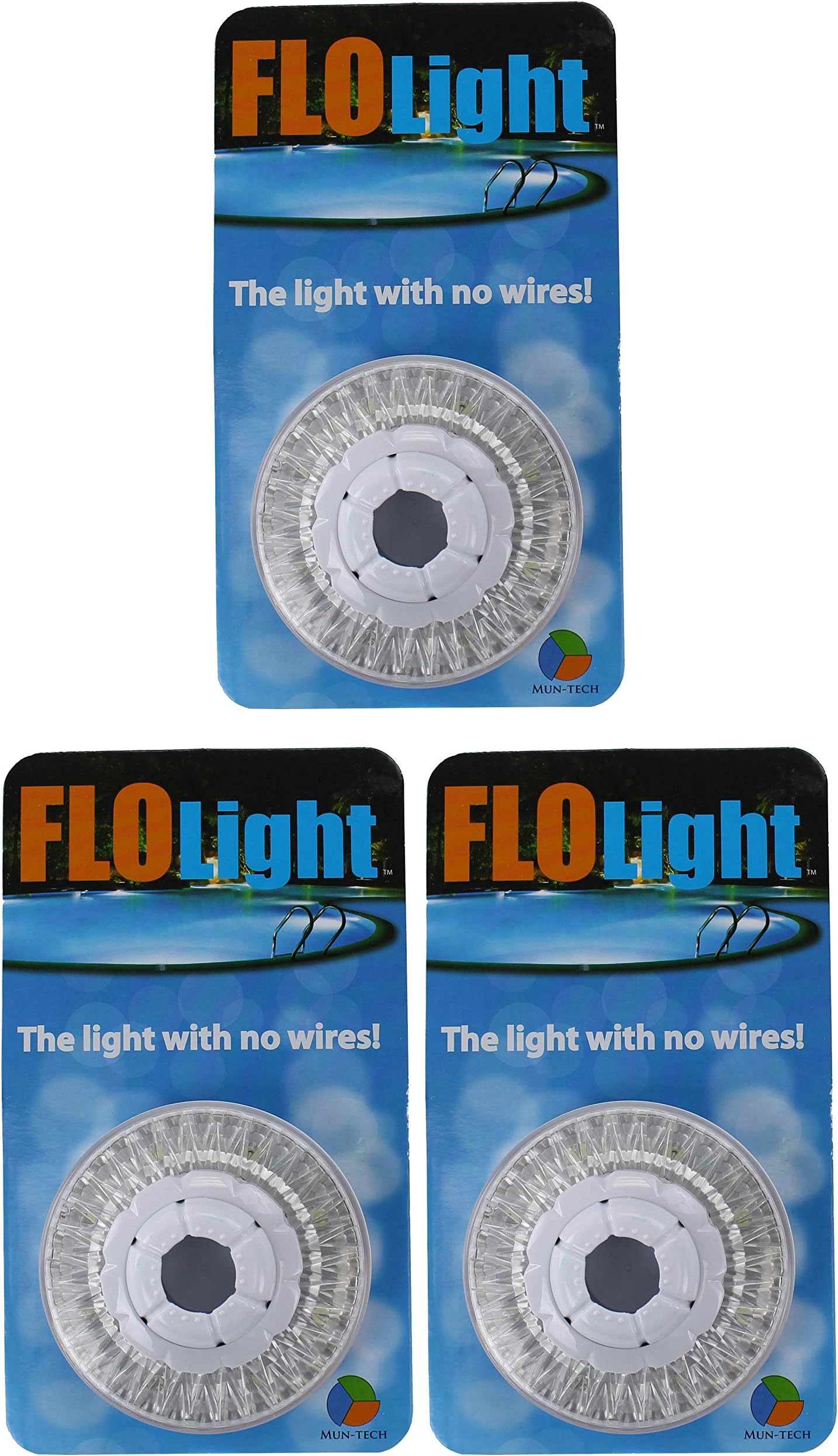 3) LED Swimming Above Inground Pool Flo Lights Wireless Universal Return 3 Pack