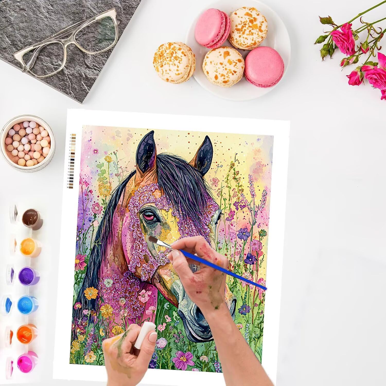 WEISHIWE Dipingere con i Numeri Adulti Cavallo animale, 80x100cm s-197 | Paint by Numbers Kit con Pennelli e Acrilico Pigmento, Fai da te Olio La Pittura di Numeri Kit, Decora la Casa, senza Cornice