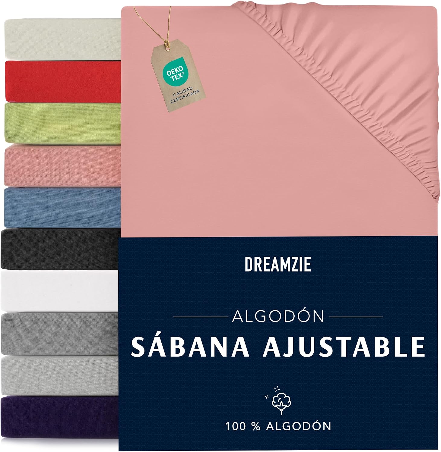 Dreamzie - Sábanas Bajeras 70x160cm Ajustable - 100% Algodon - Jersey