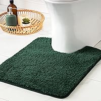 Vista 18 de MIULEE Alfombras de baño naranjas en forma de U, de microfibra suave y absorbente, antideslizantes, de secado rápido, esponjosas, para base