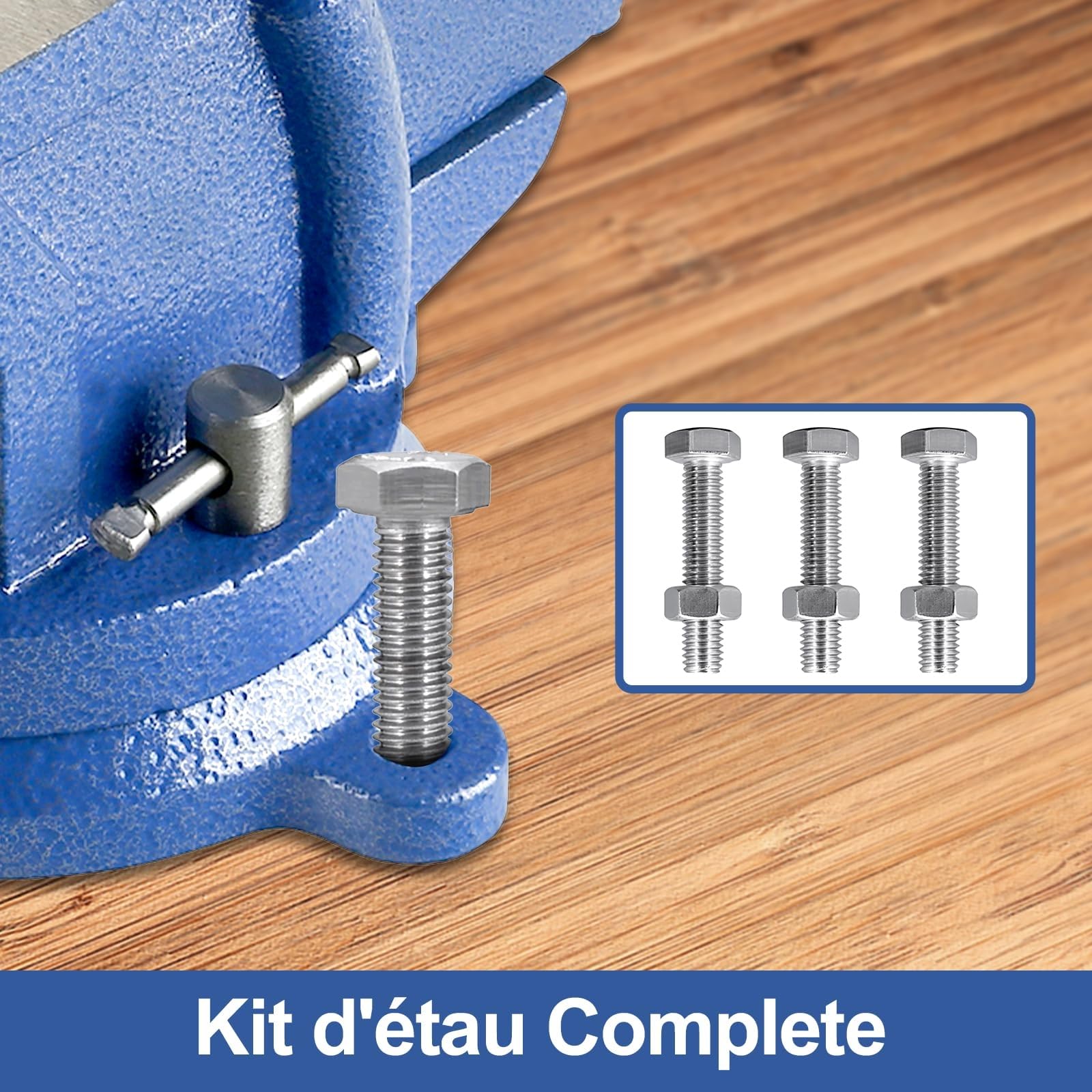 HYCHIKA Étau d'établi 125 mm 5 Inch, Etaux Pivotant à 360°, étaux Robustes pour l'atelier, Etau pour Le Travail du Dois, Le Perçage et Le Travail des Métaux, Vice