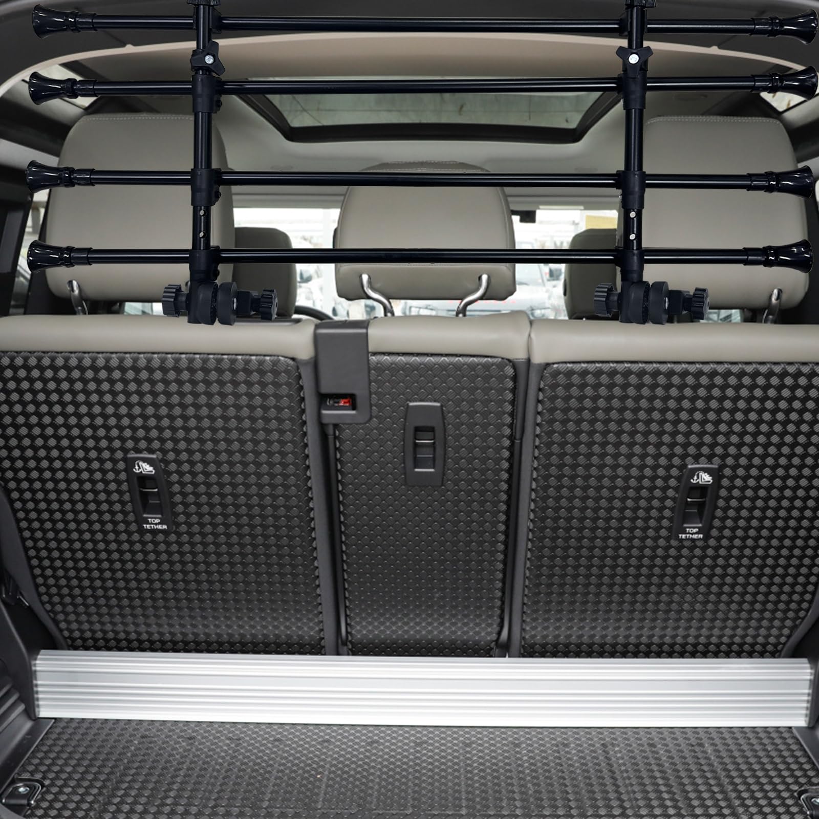 Rete per cani auto, griglia universale per cani, in acciaio inox per la maggior parte delle berline, berline oblique, station wagon, SUV ecc. (altezza 32 – 50 cm, larghezza: 85 – 140 cm)